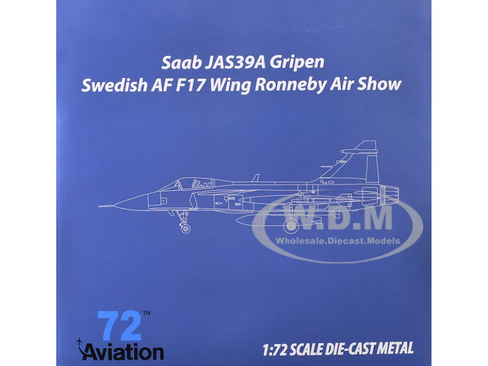 Saab JAS 39A Gripen Fighter Aircraft "17 Wing, 60th Anniversary Livery, Ronneby Air Show" (2004) Swedish Air Force 1/72 Diecast Model Airplane by Aviation 72