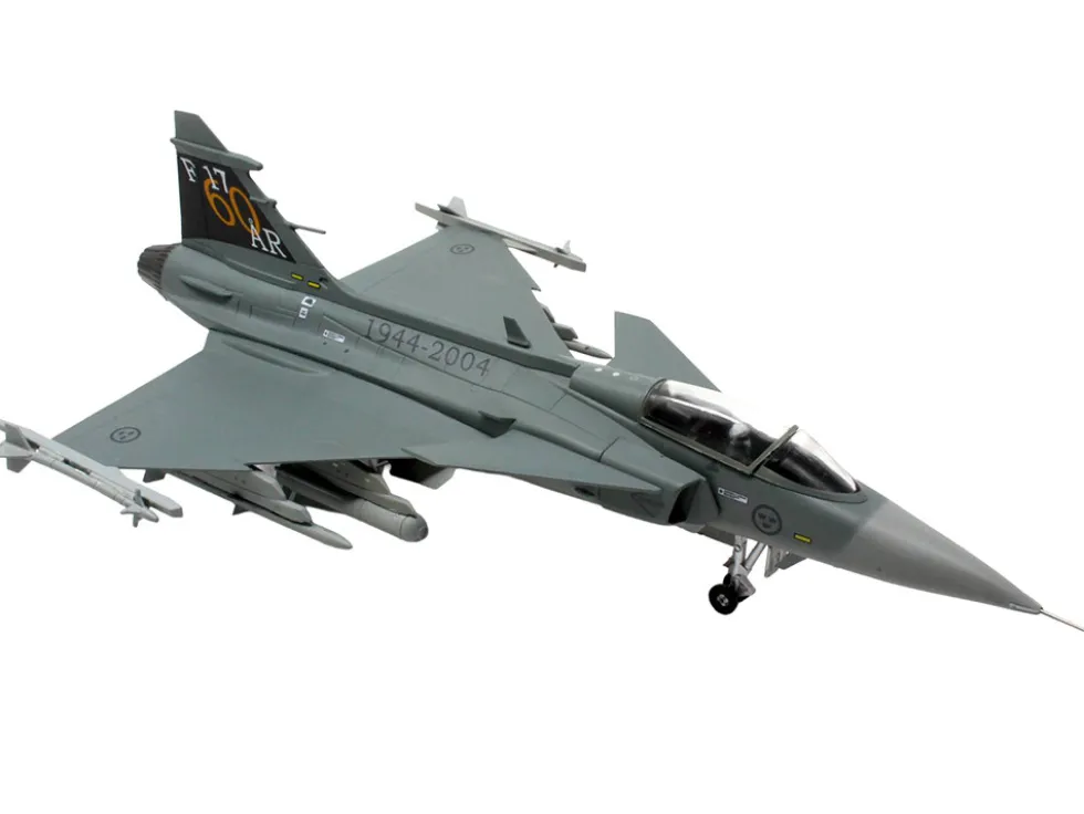 Saab JAS 39A Gripen Fighter Aircraft "17 Wing, 60th Anniversary Livery, Ronneby Air Show" (2004) Swedish Air Force 1/72 Diecast Model Airplane by Aviation 72
