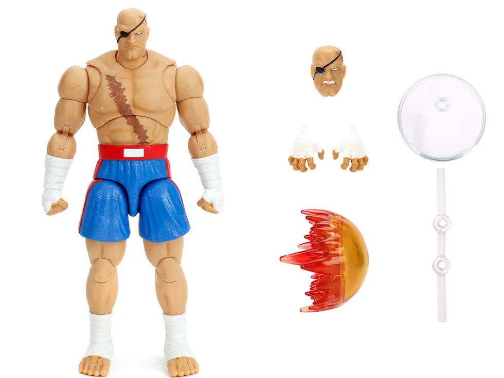 Sagat 7.5" Moveable Figure with Accessories and Alternate Head and Hands "Ultra Street Fighter II: The Final Challengers" (2017) Video Game Model by Jada