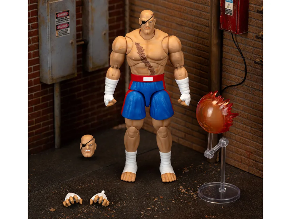Sagat 7.5" Moveable Figure with Accessories and Alternate Head and Hands "Ultra Street Fighter II: The Final Challengers" (2017) Video Game Model by Jada