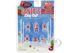 Santa's Day Out 6 piece Diecast Set 1 Man 2 Women 1 Reindeer 1 Present Figures Accessories Limited Edition 4800 pieces Worldwide 1/64 Scale Models American Diorama AD-76508MJ