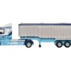 Scania T-Cab Truck RHD (Right Hand Drive) with Covered Dump Trailer "Tinnelly" White with Blue Graphics 1/148 (N) Scale Diecast Model Car by Oxford Diecast