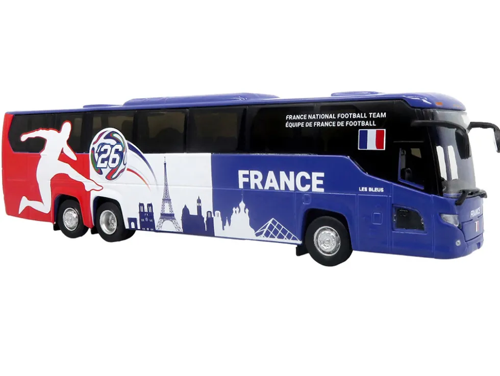 Scania Touring HD Coach Bus "France National Football Team" Blue with Graphics "International Federation of the Global Game" Series Limited Edition to 504 pieces Worldwide 1/87 (HO) Diecast Model by Iconic Replicas