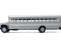School Bus Silver Metallic 1/87 (HO) Plastic Model by Promotex