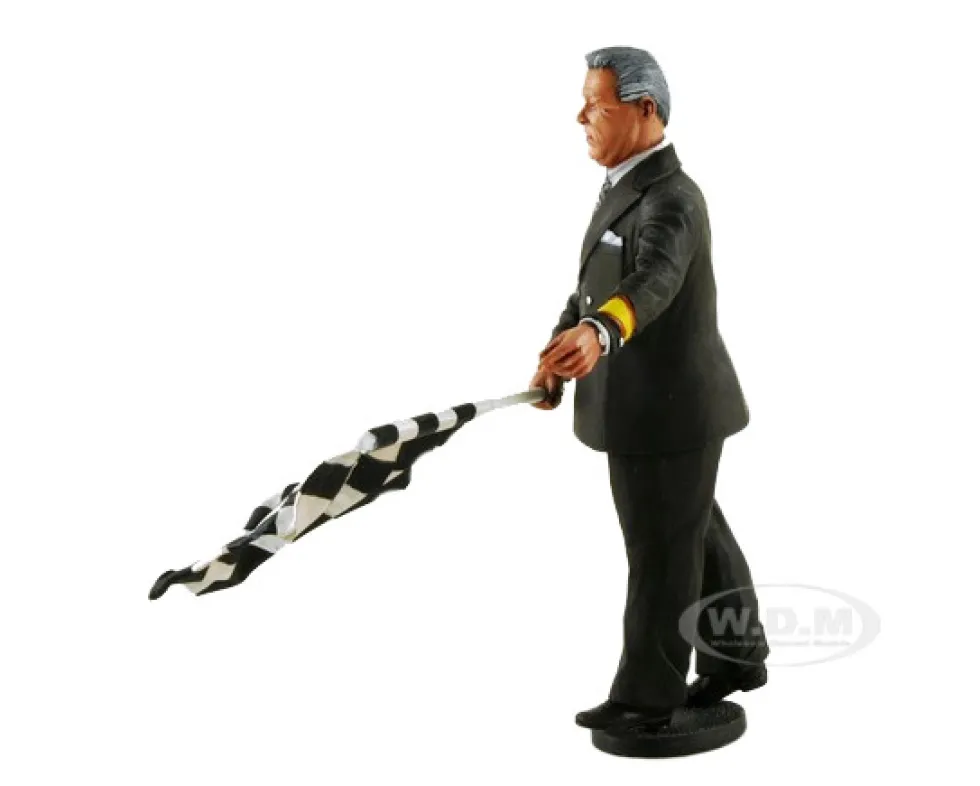 1950-1970's Director of the Course Standing with Checker Flag Figurine for 1/18 Le Mans Miniatures FLM180022