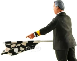 1950-1970's Director of the Course Standing with Checker Flag Figurine for 1/18 Le Mans Miniatures FLM180022