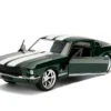 Sean's Ford Mustang Dark Green with White Stripes Fast & Furious Movie 1/32 Diecast Model Car Jada 99519