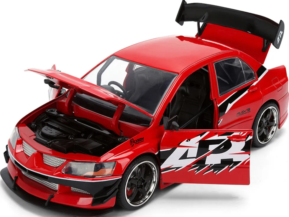 Sean's Mitsubishi Lancer Evolution IX RHD (Right Hand Drive) Red with Graphics "The Fast and the Furious: Tokyo Drift" (2006) Movie "Fast & Furious 25 Years" Series 1/24 Diecast Model Car by Jada