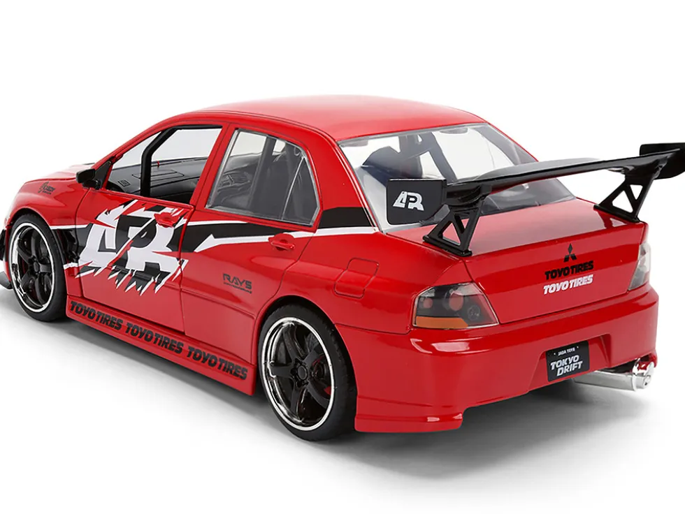 Sean's Mitsubishi Lancer Evolution IX RHD (Right Hand Drive) Red with Graphics "The Fast and the Furious: Tokyo Drift" (2006) Movie "Fast & Furious 25 Years" Series 1/24 Diecast Model Car by Jada