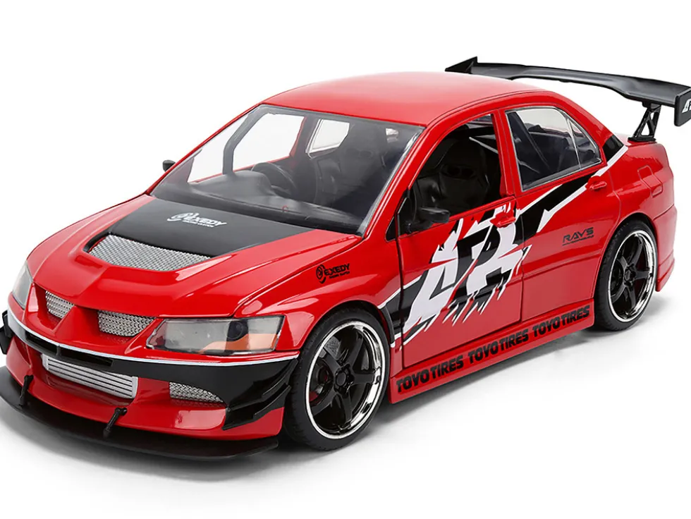 Sean's Mitsubishi Lancer Evolution IX RHD (Right Hand Drive) Red with Graphics "The Fast and the Furious: Tokyo Drift" (2006) Movie "Fast & Furious 25 Years" Series 1/24 Diecast Model Car by Jada