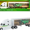 Semi Truck with Trailer "John Deere" White with Green Stripes "Replica Play" 1/64 Diecast Model by ERTL TOMY