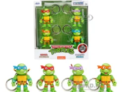 Set of 4 Diecast Figure Key Chains Teenage Mutant Ninja Turtles TV Series Metalfigs Series Diecast Models Jada 34359