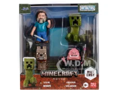 Set of 4 Diecast Figures "A Minecraft Movie" (2025) Movie "Metalfigs" Series Diecast Models by Jada