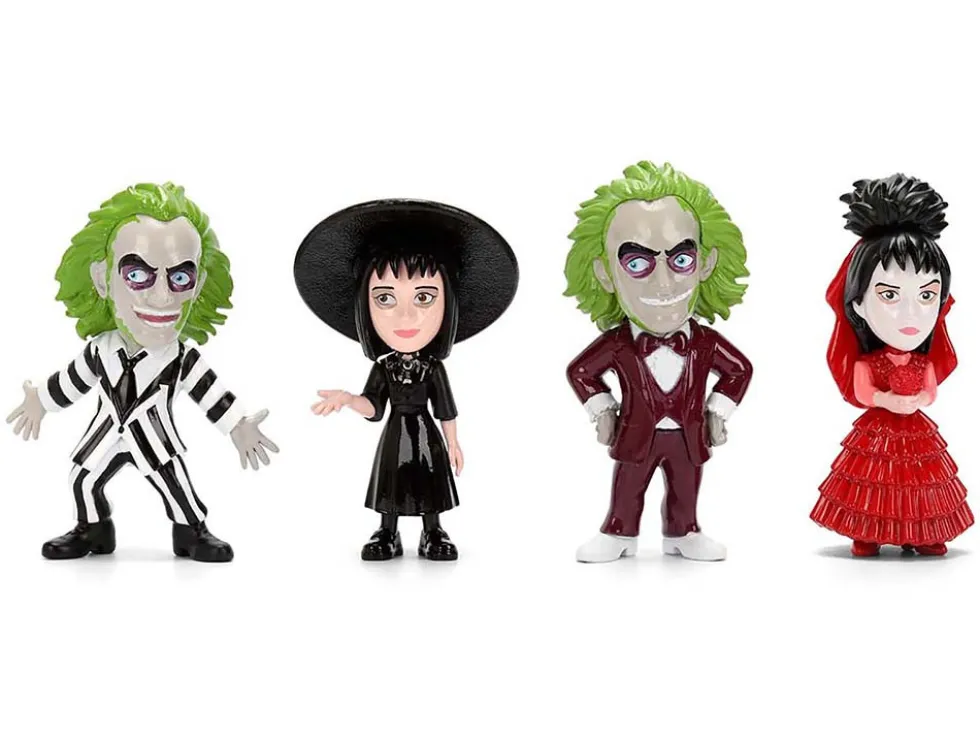 Set of 4 Diecast Figures "Beetlejuice" (1988) Movie "Metalfigs" Series by Jada