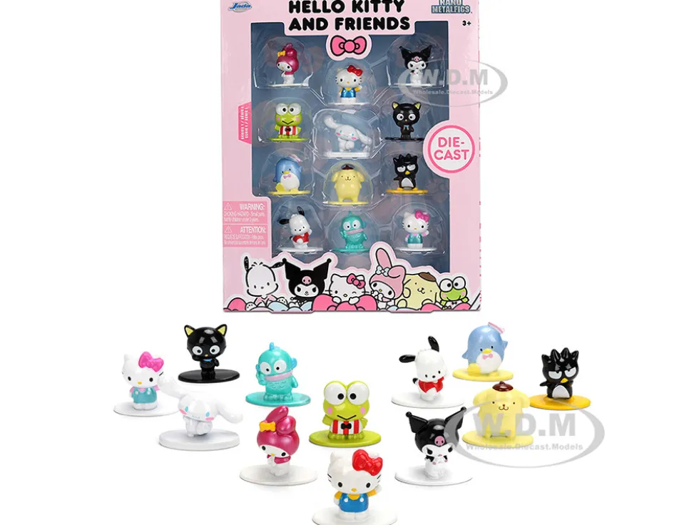 Set of 12 Diecast Figures "Hello Kitty and Friends" Franchise "Nano Metalfigs" Series Diecast models by Jada