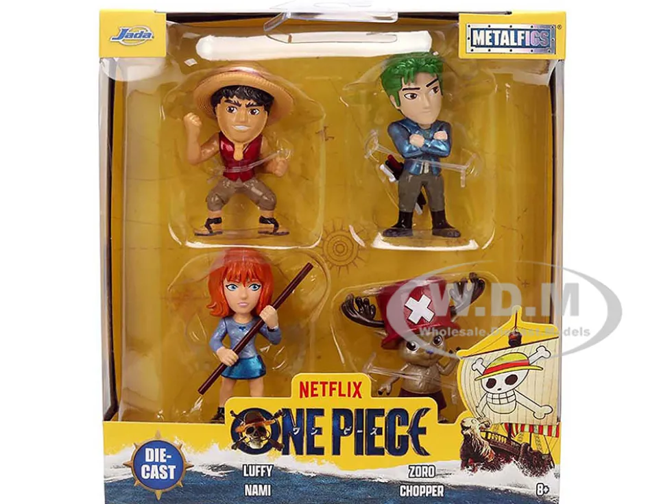 Set of 4 Diecast Figures "One Piece" (2023-Current) TV Series "Metalfigs" Series Diecast models by Jada