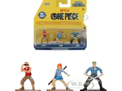 Set of 3 Diecast Figures "One Piece" (2023-Current) TV Series "Nano Metalfigs" Series Diecast Models by Jada