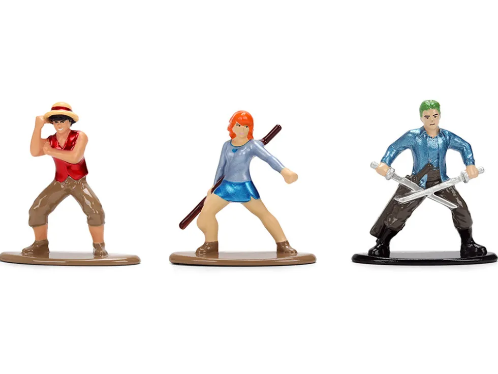 Set of 3 Diecast Figures "One Piece" (2023-Current) TV Series "Nano Metalfigs" Series Diecast Models by Jada