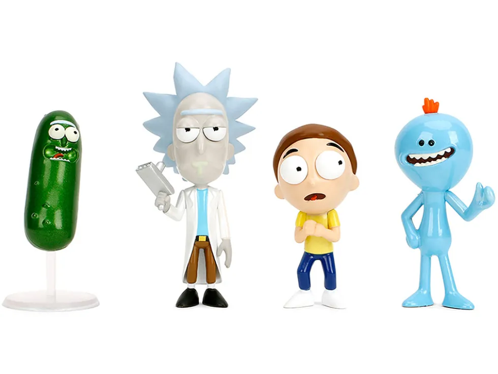 Set of 4 Diecast Figures "Rick and Morty" (2013-Current) TV Series "Metalfigs" Series Diecast Models by Jada