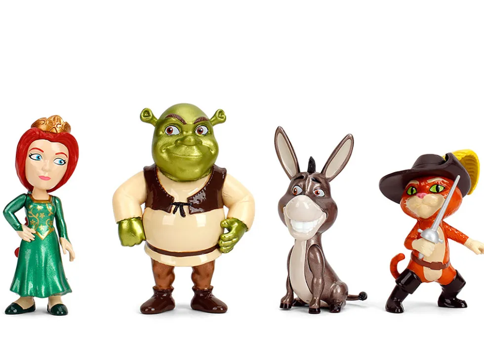 Set of 4 Diecast Figures "Shrek" (2001) Movie "Metalfigs" Series by Jada