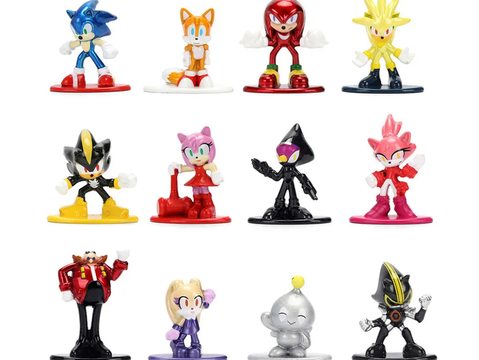 Set of 12 Diecast Figures "Sonic The Hedgehog" Video Games "Nano Metalfigs" Series Diecast Models by Jada
