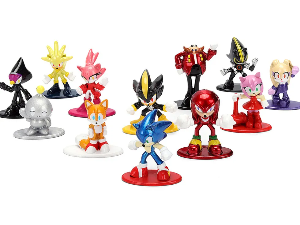 Set of 12 Diecast Figures "Sonic The Hedgehog" Video Games "Nano Metalfigs" Series Diecast Models by Jada