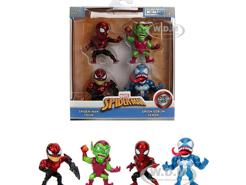 Set of 4 Diecast Figures "Spider-Man" "Metalfigs" Series Diecast Models by Jada