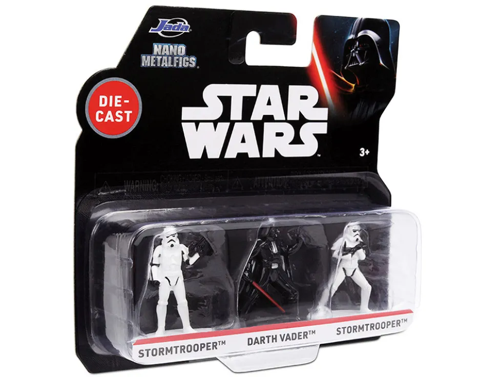Set of 3 Diecast Figures "Star Wars" Movie Franchise "Nano Metalfigs" Series Diecast Models by Jada