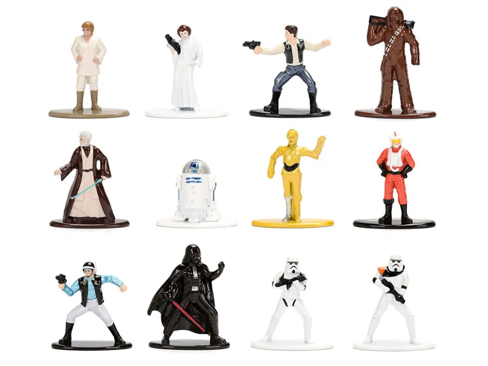 Set of 12 Diecast Figures "Star Wars" Movie Franchise "Nano Metalfigs" Series Diecast Models by Jada