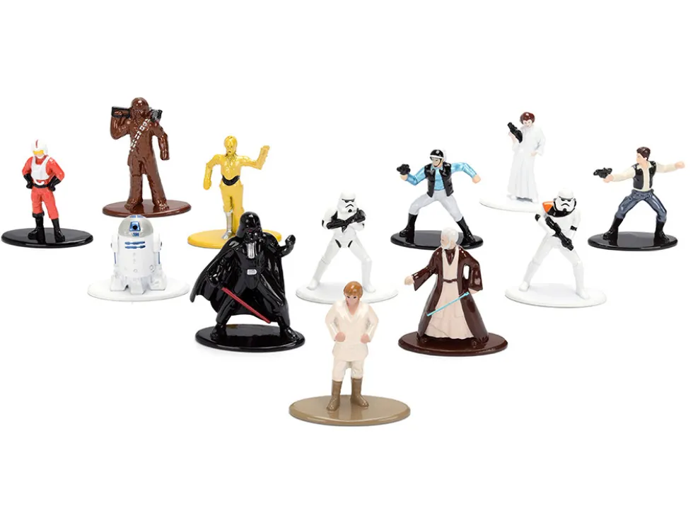 Set of 12 Diecast Figures "Star Wars" Movie Franchise "Nano Metalfigs" Series Diecast Models by Jada