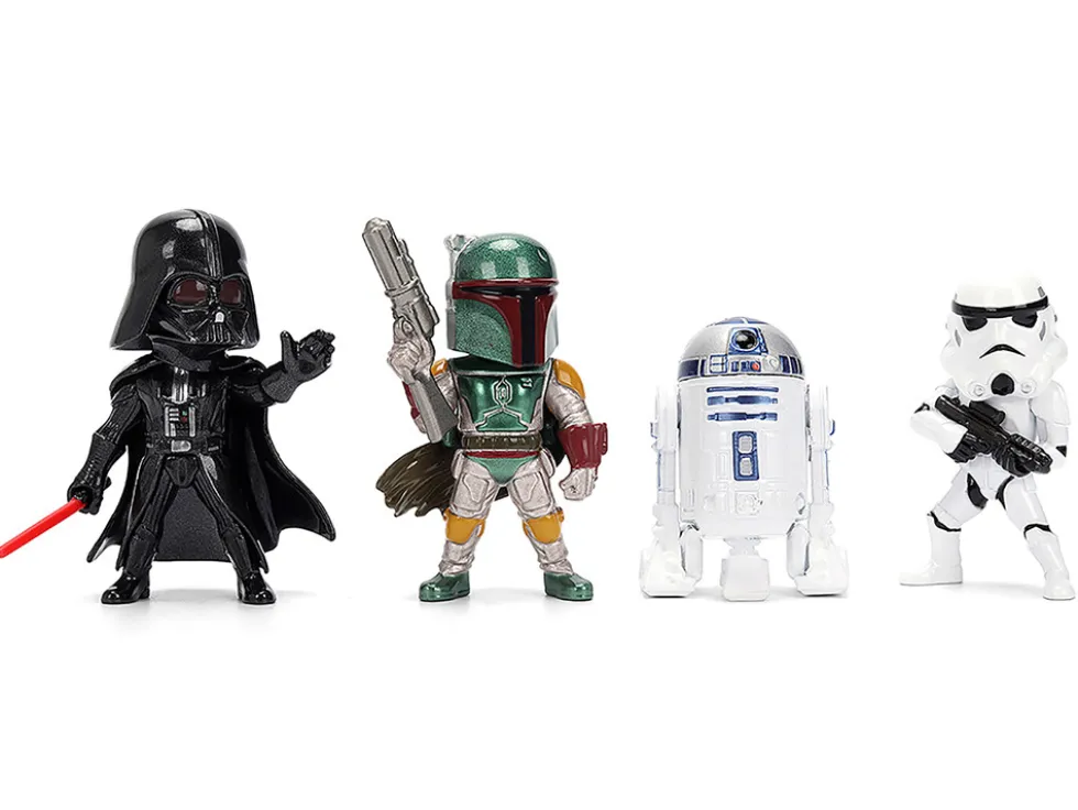 Set of 4 Diecast Figures "Star Wars" Movie Franchise "Metalfigs" Series Diecast Models by Jada