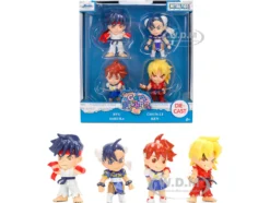 Set of 4 Diecast Figures "Super Gem Fighter Mini Mix" (1997) Video Game "Metalfigs" Series Diecast Models by Jada