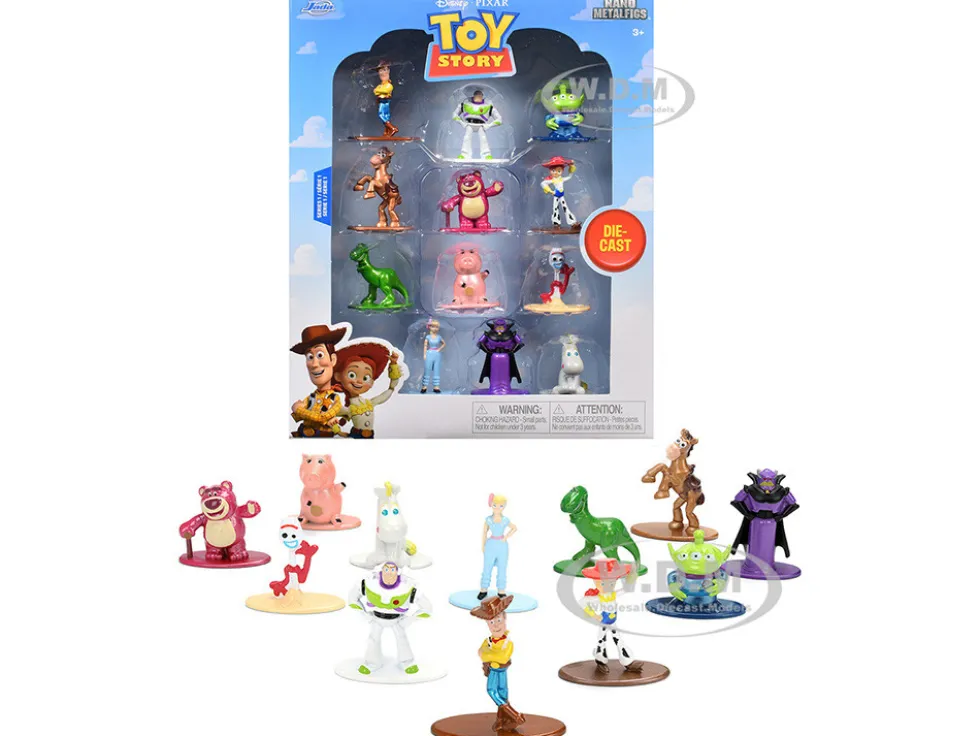 Set of 12 Diecast Figures "Toy Story" Movie Franchise "Nano Metalfigs" Series Diecast Models by Jada