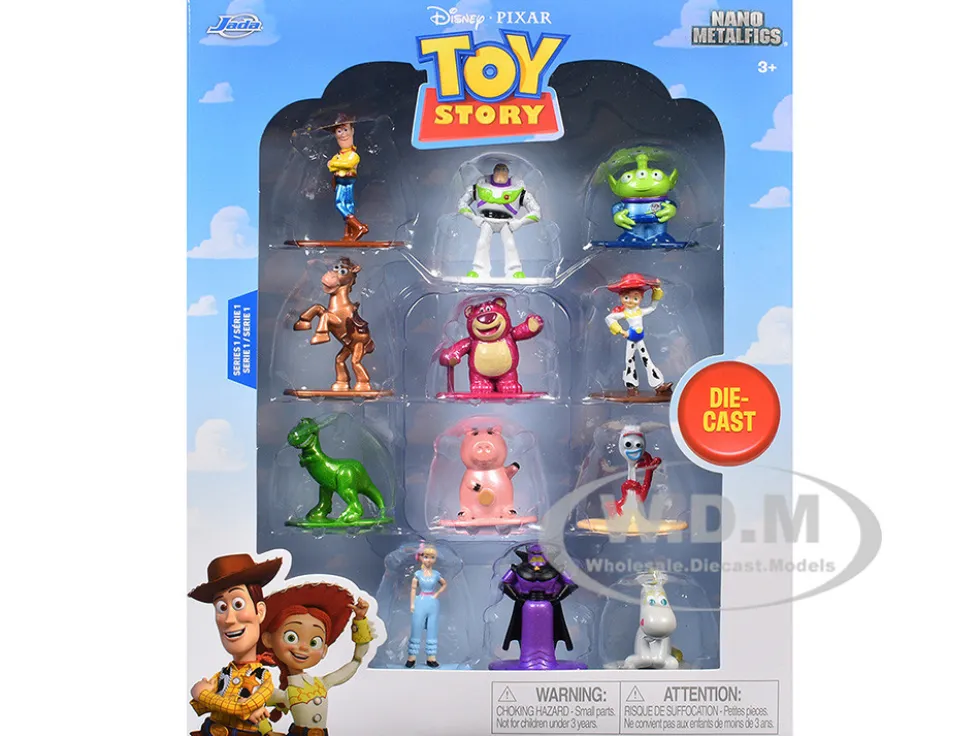 Set of 12 Diecast Figures "Toy Story" Movie Franchise "Nano Metalfigs" Series Diecast Models by Jada
