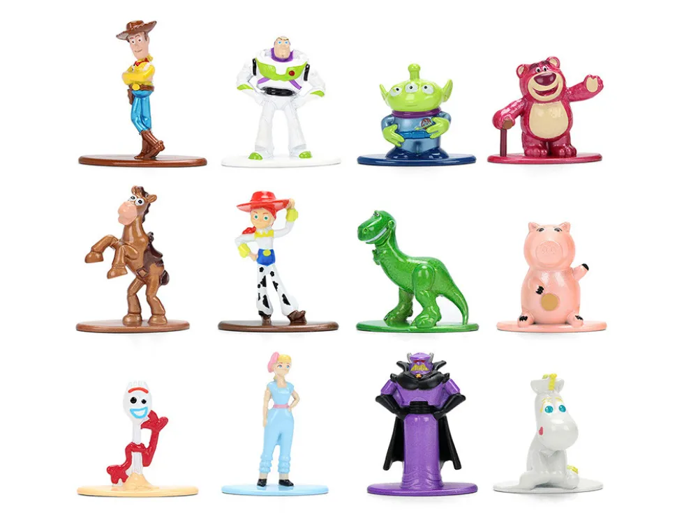 Set of 12 Diecast Figures "Toy Story" Movie Franchise "Nano Metalfigs" Series Diecast Models by Jada