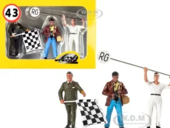 Set of 3 Figurines Robert Photographer Leon Swen Race Director Manfred The Mechanic for 1/43 Scale Models Le Mans Miniatures 43004M