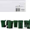 Set of 6 Green Garbage Trash Bin Containers Replica 1/34 First Gear 90-0519