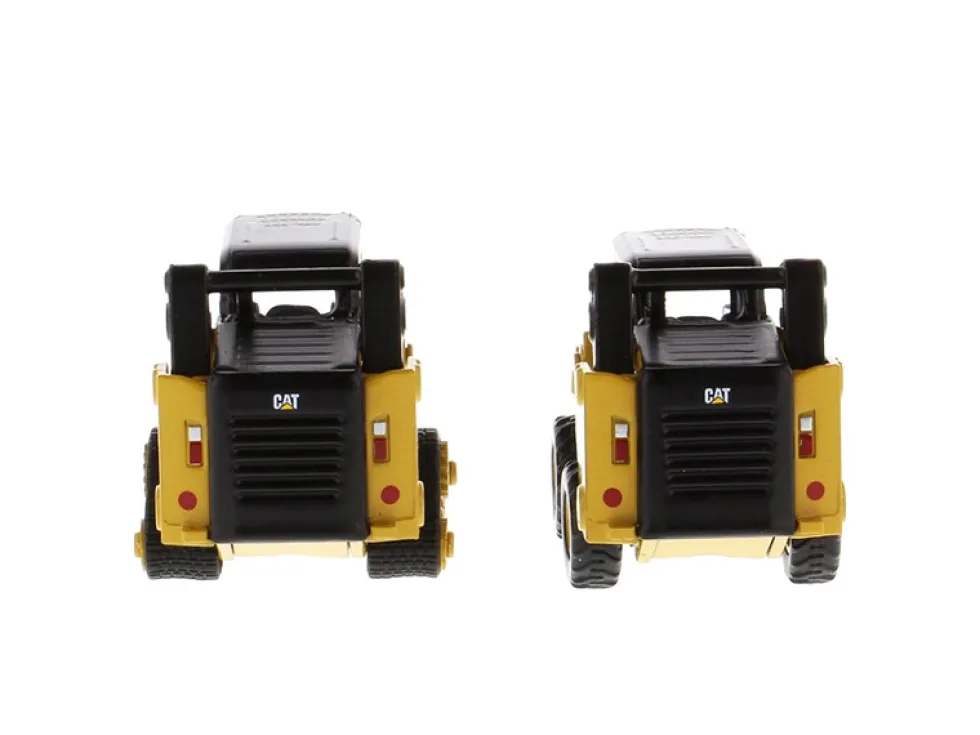 Set of 2 pieces CAT Caterpillar 272D2 Skid Steer Loader CAT Caterpillar 297D2 Compact Track Loader Accessories 1/64 Diecast Models Diecast Masters 85693