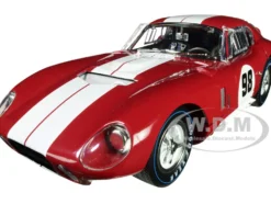 1965 Shelby Cobra Daytona Coupe #98 Red White Stripes 1/18 Diecast Model Car Shelby Collectibles SC131