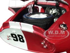 1965 Shelby Cobra Daytona Coupe #98 Red White Stripes 1/18 Diecast Model Car Shelby Collectibles SC131