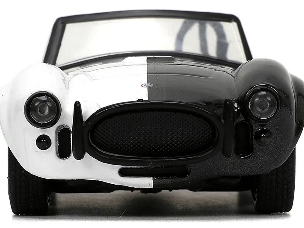 1965 Shelby Cobra 427 S/C #2 Black Metallic White Harvey Two-Face Diecast Figure Batman Hollywood Rides Series 1/32 Diecast Model Car Jada 33091