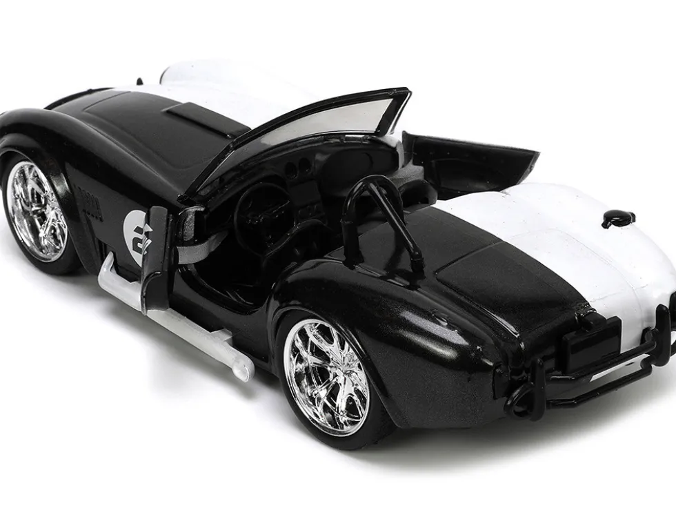 1965 Shelby Cobra 427 S/C #2 Black Metallic White Harvey Two-Face Diecast Figure Batman Hollywood Rides Series 1/32 Diecast Model Car Jada 33091