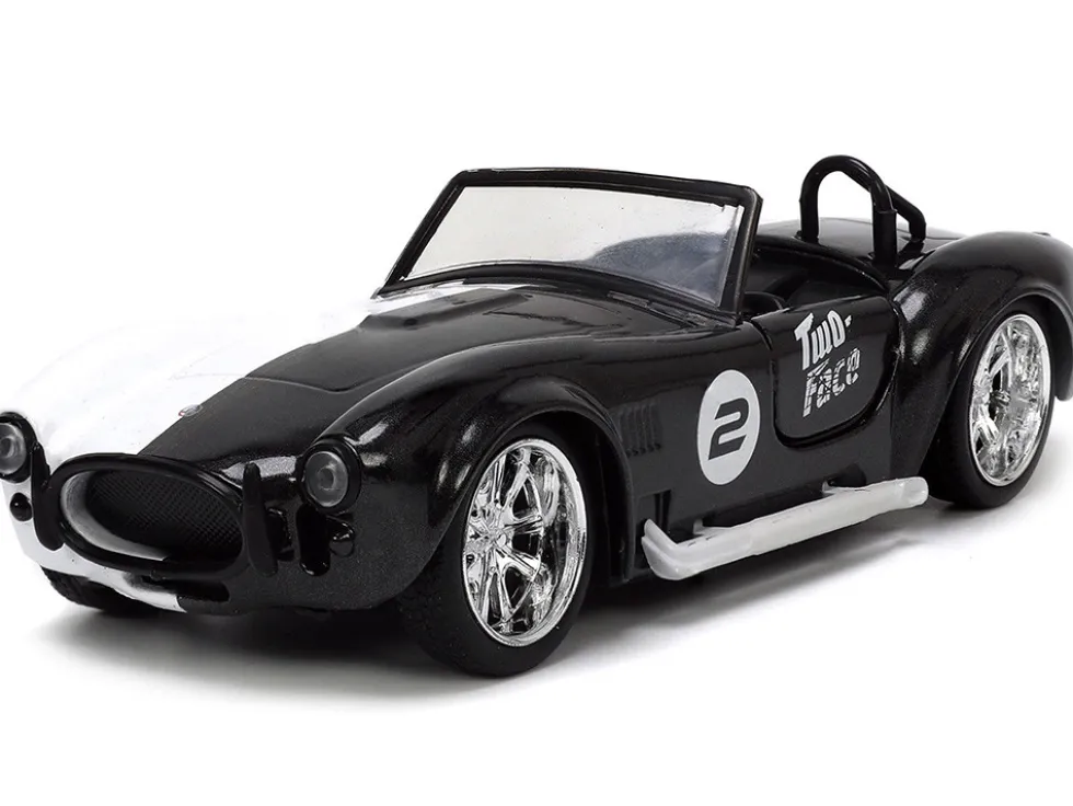 1965 Shelby Cobra 427 S/C #2 Black Metallic White Harvey Two-Face Diecast Figure Batman Hollywood Rides Series 1/32 Diecast Model Car Jada 33091