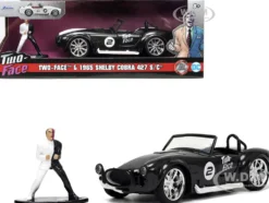 1965 Shelby Cobra 427 S/C #2 Black Metallic White Harvey Two-Face Diecast Figure Batman Hollywood Rides Series 1/32 Diecast Model Car Jada 33091
