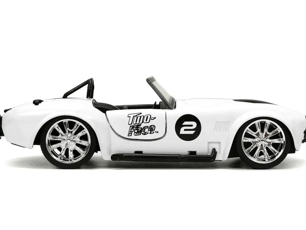 1965 Shelby Cobra 427 S/C #2 Black Metallic White Harvey Two-Face Diecast Figure Batman Hollywood Rides Series 1/32 Diecast Model Car Jada 33091