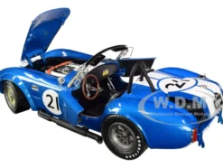Shelby Cobra 427 S/C #21 Blue Metallic White Stripes 1/18 Diecast Model Car Shelby Collectibles SC112