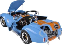 1965 Shelby Cobra 427 S/C Blue With Orange Stripes 1/18 Diecast Model Car Shelby Collectibles 129