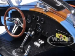1965 Shelby Cobra 427 S/C Blue With Orange Stripes 1/18 Diecast Model Car Shelby Collectibles 129