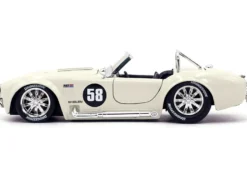 1965 Shelby Cobra 427 S/C #58 Cream Bigtime Muscle 1/24 Diecast Model Car Jada 31864