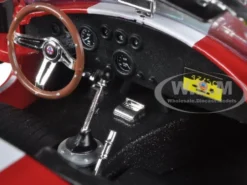 1965 Shelby Cobra 427 S/C Red with White Stripes With Printed Carroll Shelby Signature 1/18 Shelby Collectibles SC122-1